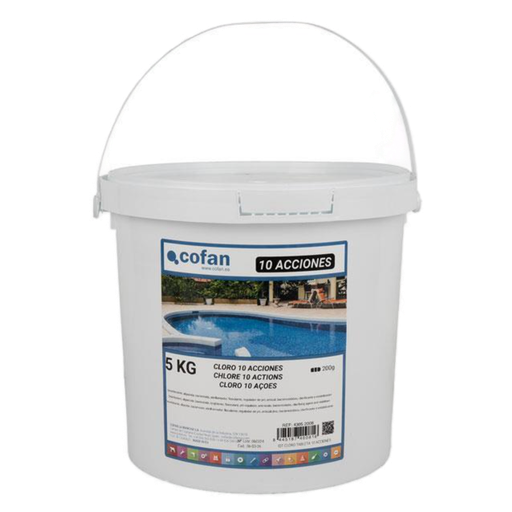 [COFAN-1294] Cubo de Cloro en 10 Acciones 5 Kg (25 Tabletas) Ref. 43052008