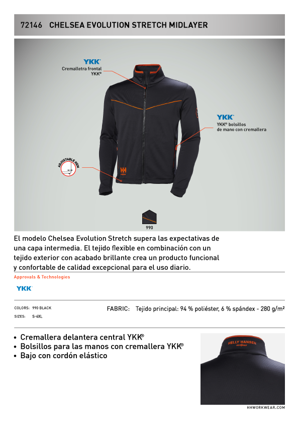 Chaqueta Chelsea Evo Stretch 990 Ficha Técnica 1