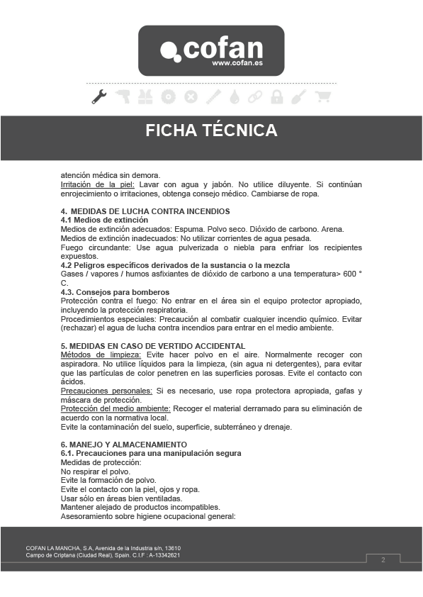 Bote Polvo Azul Trazador 250 grs Fihca Técnica 2