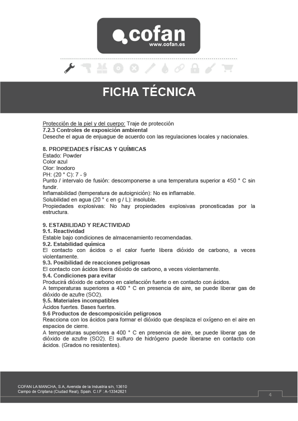 Bote Polvo Azul Trazador 250 grs Fihca Técnica 4