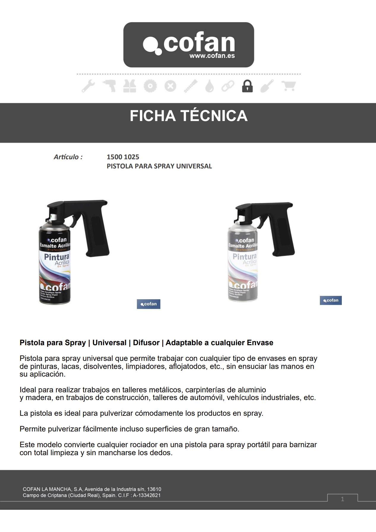 Ficha Técnica de Abrazadera Metálica Banda 9-12 mm