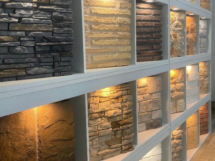 Exposición en Grupo Incera - Muestras de Revestimiento para exterior Sala de exposición en Grupo Incera : Muestrario de revestimientos para exteriores