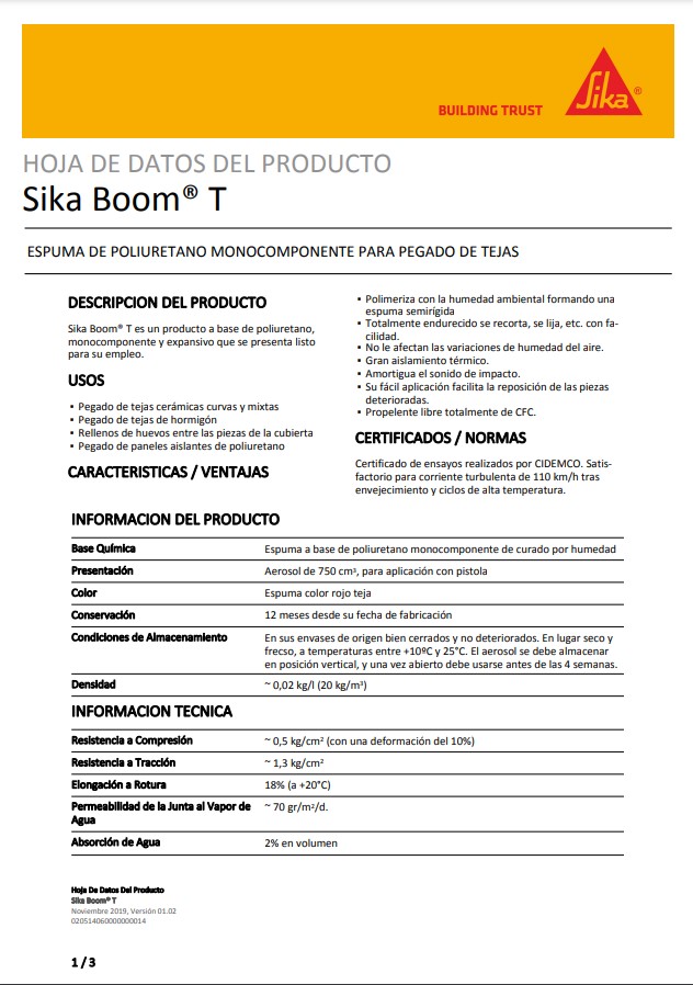 Sika Boom-T 750 cm3Ficha Técnica 1