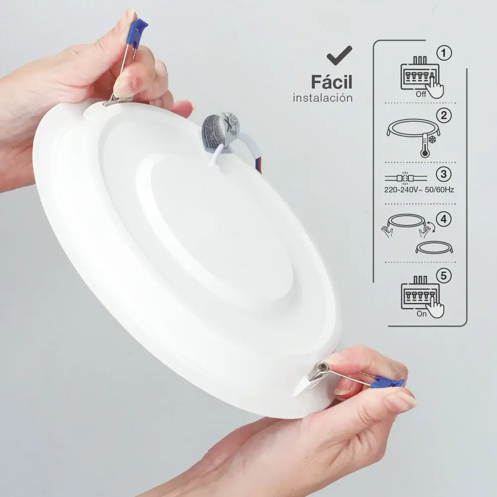 Foco Downlights Redondo Empotrar Led Blanco .webp
