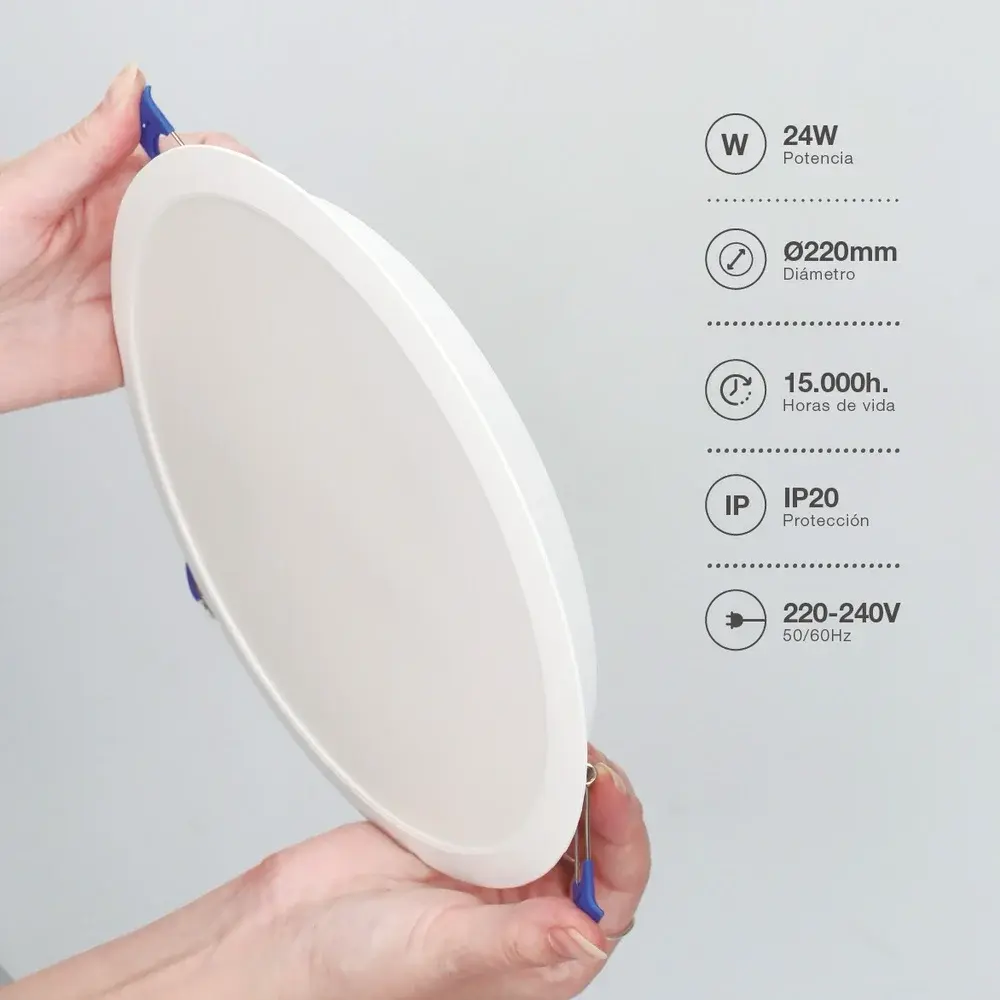 Foco Downlights Redondo Empotrar Led Blanco .webp