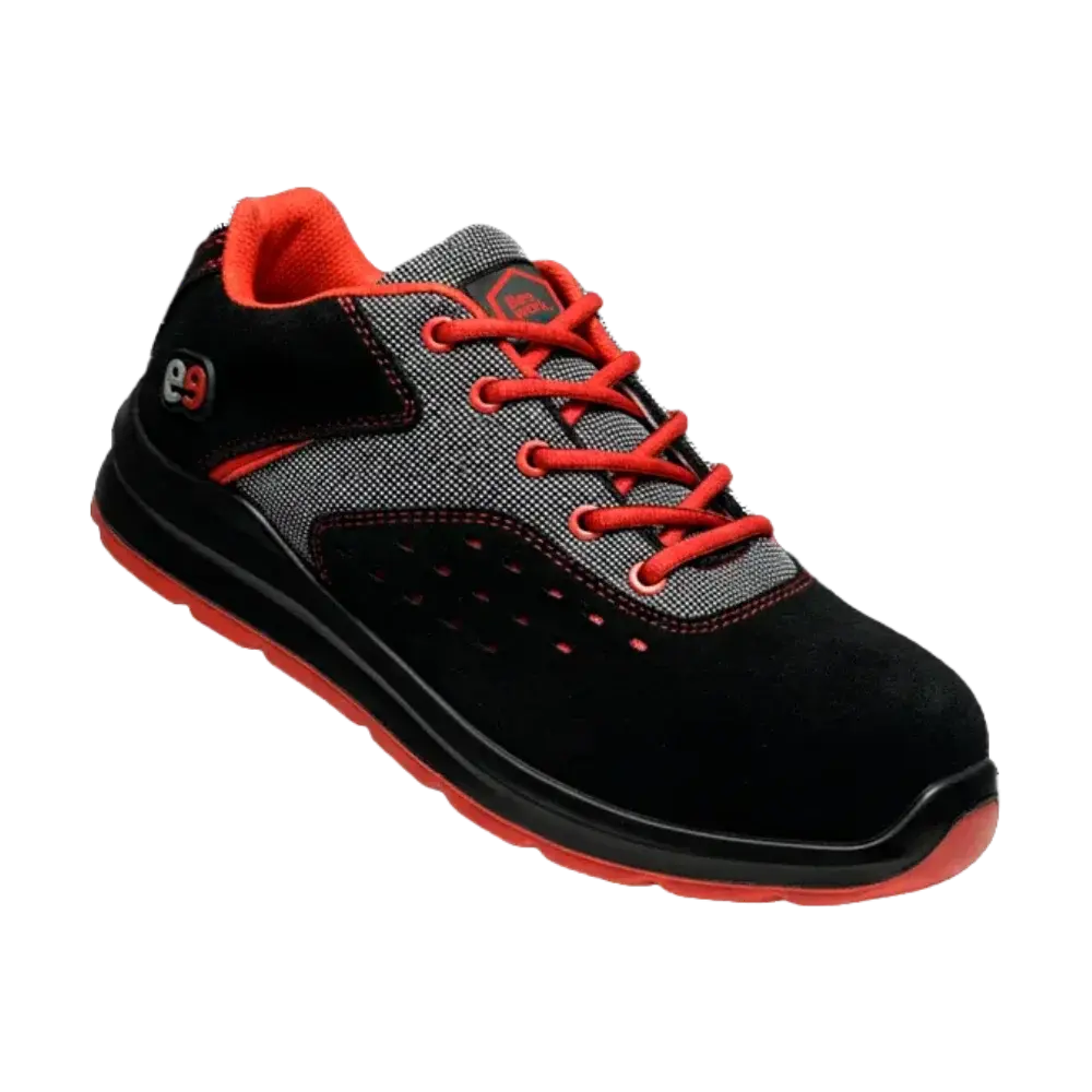 Zapato ANILA Rojo Piel Serraje No Metálico S1.webp