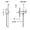 Monomando WC Cromo Cuadro-Tres Ref. 00612301.webp