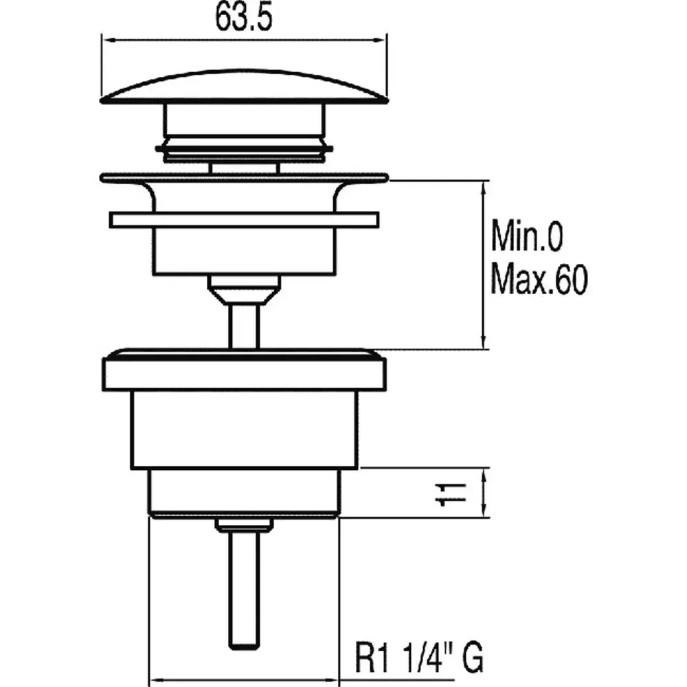 Válvula Simple Rapid Click-Clack Cromada para Lavabo Ref.161840.webp