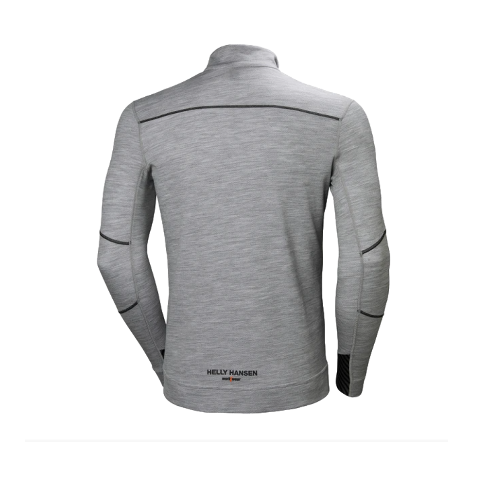 Camiseta HH Lifa Merino Media Cremallera Gris Talla L Ref. 75107