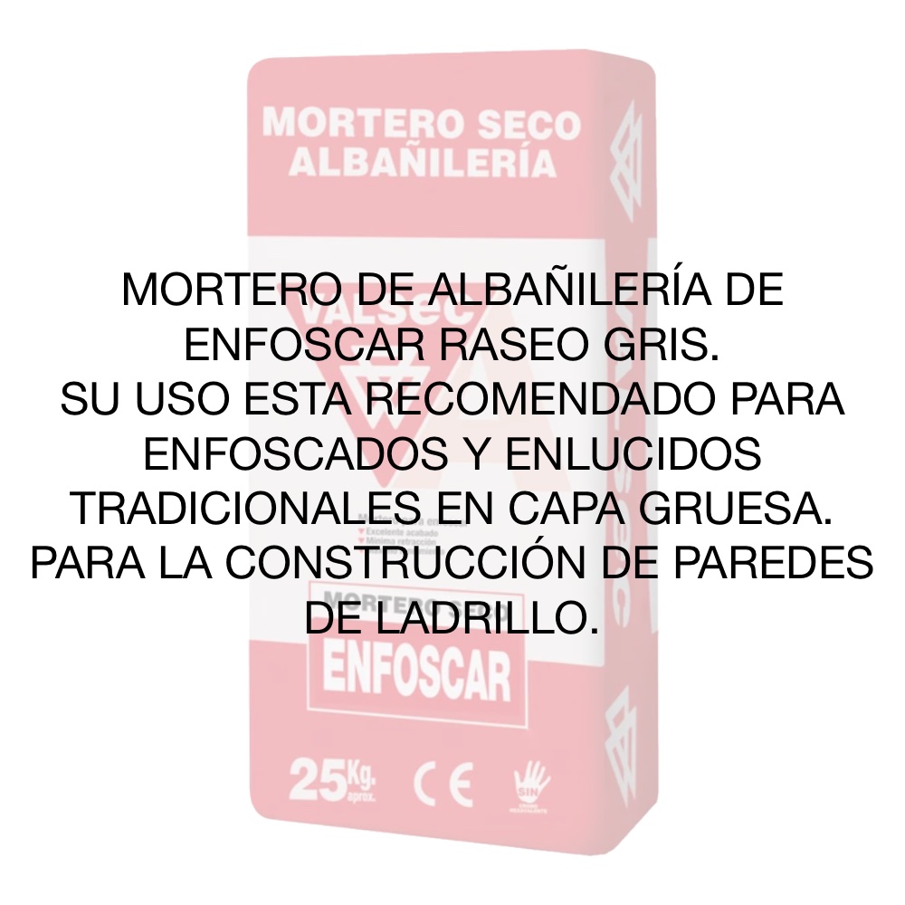Saco Mortero Valsec Raseo (Enfoscar) HDR Gris  25kg