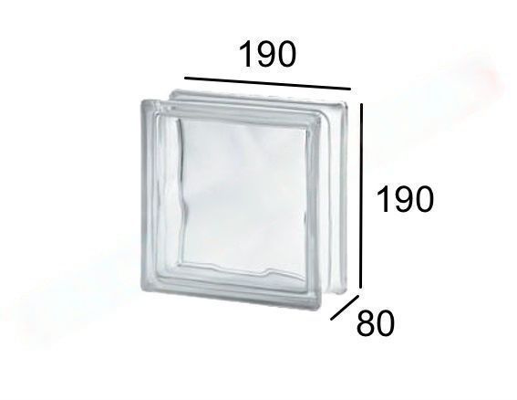 Pavés Neutro Ondulado Transparente 80 mm