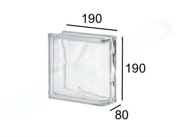 Terminal Lineal Ondulado Transparente 190x190x80 mm