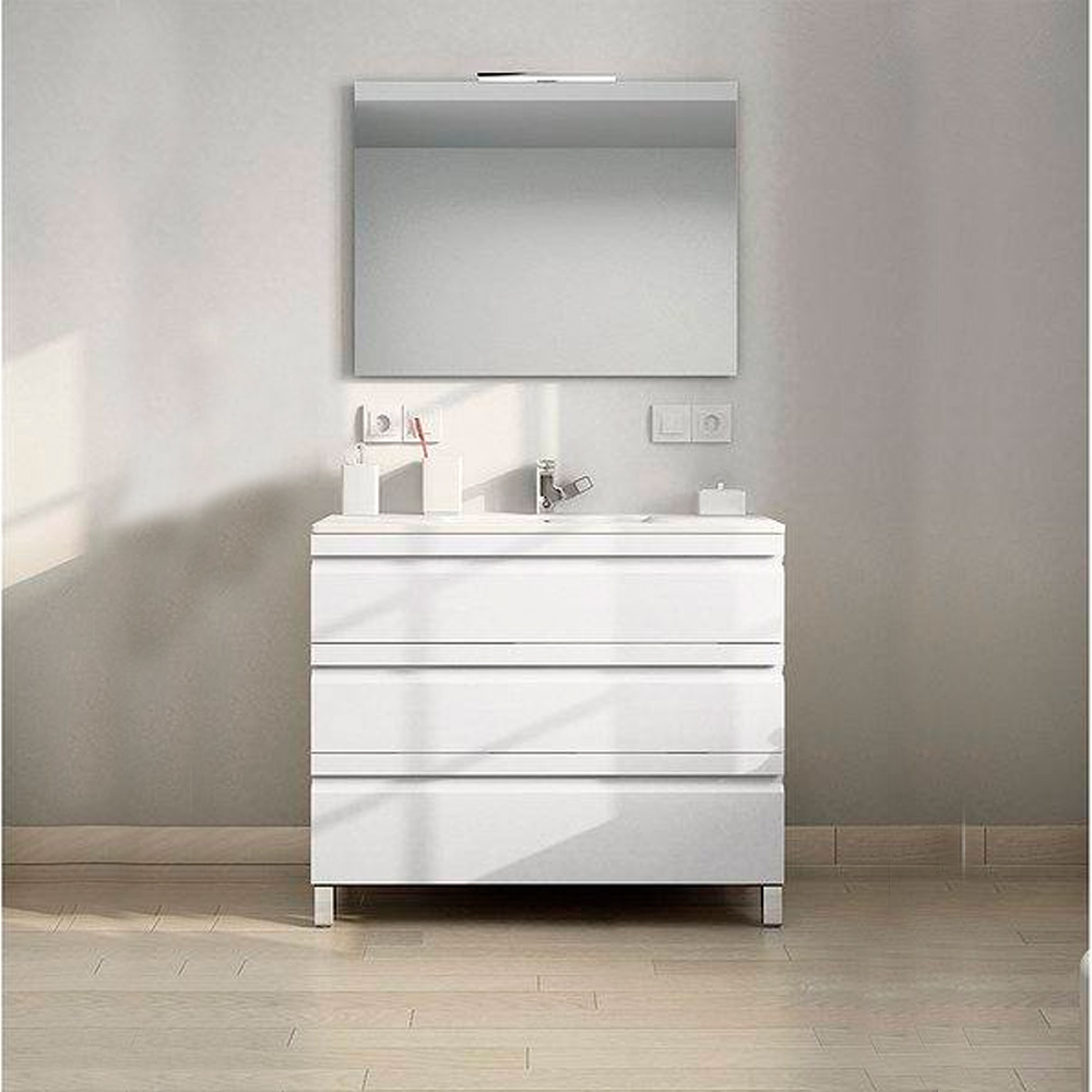Mueble Natalia Blanco con 3 Cajones Nº 63 con Patas y Lavabo