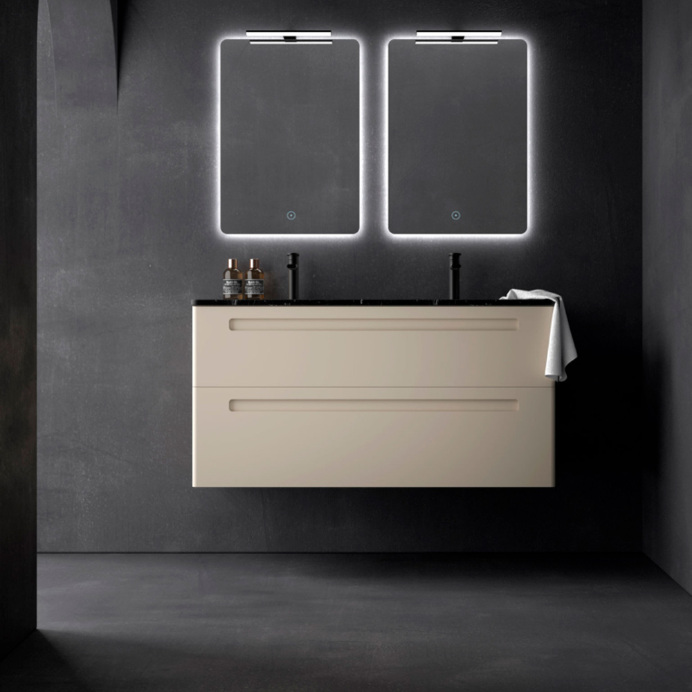 Mueble París Crema con 2 Cajones Nº 34 con Lavabo 