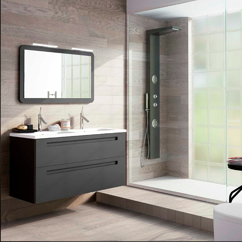 Mueble París Grafito con 2 Cajones Nº 51 con Lavabo 