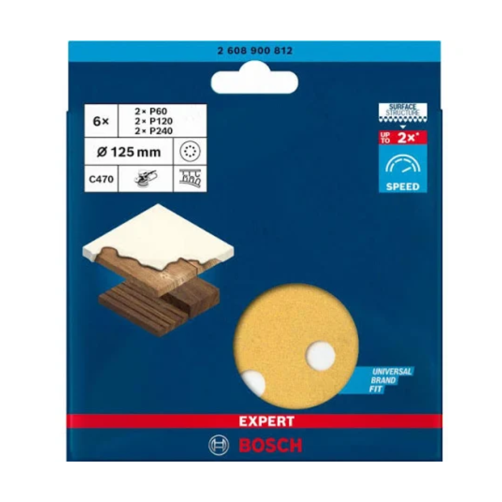 Hojas de Lija Excéntrica Best Wood 125 mm 8 perf. (6 ud)