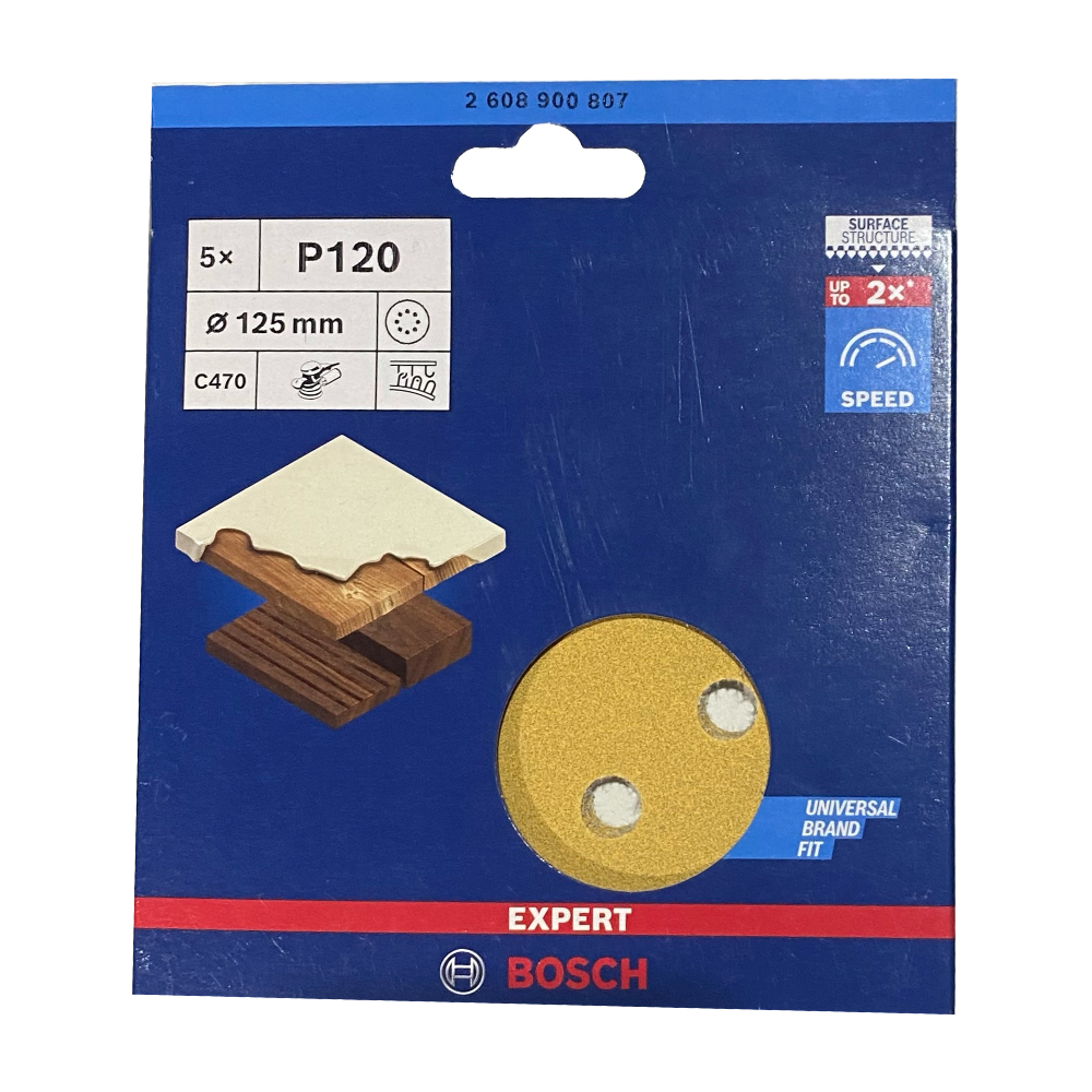 Hojas de Lija Excéntrica Best Wood 125 mm 8 perf. (5 ud)