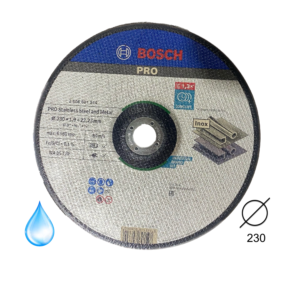 Disco Corte Cóncavo Standar Inox 230*1,9mm