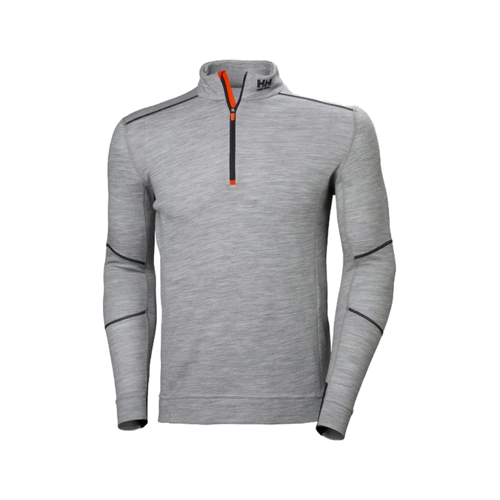 Camiseta HH Lifa Merino Media Cremallera Gris Talla L Ref. 75107