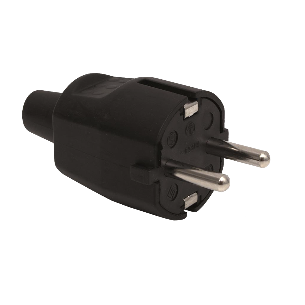 Base Clavija Macho Goma Negra 16 A Ref. 51001018