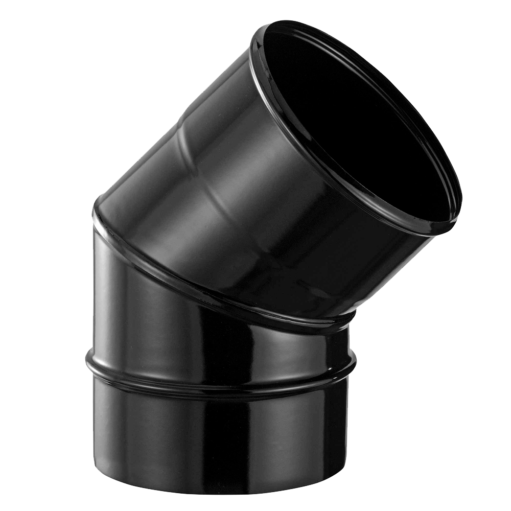 Codo Vitrificado Negro Mate 45º S/P Ø150 (CVNM45150)