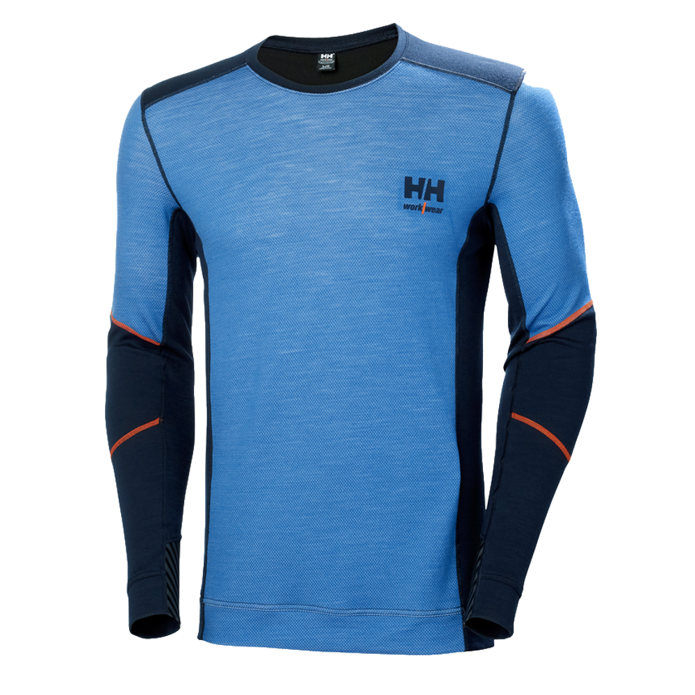 Camiseta HH Lifa Merino Cuello Redondo 595 Azul Ref.75106