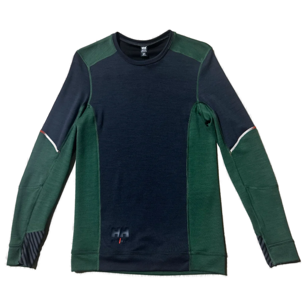 Camiseta HH Lifa Merino Cuello Redondo 469 Negro/Verde Ref.75106