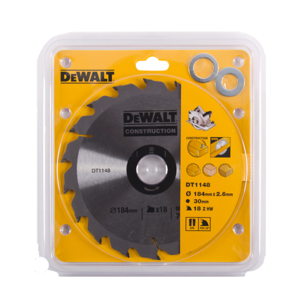 Hoja de Sierra Circular para Madera y Plástico 184x2,6 Ø30 mm