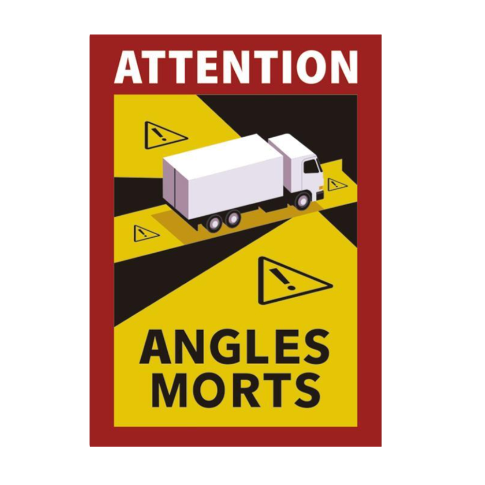 Etiqueta Adhesiva &quot;Attetion Angles Morts&quot; para Camiones Ref. 21201025