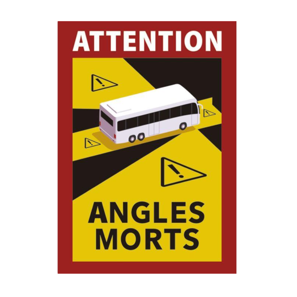Etiqueta Adhesiva &quot;Attetion Angles Morts&quot; para Autobuses Ref. 21201026