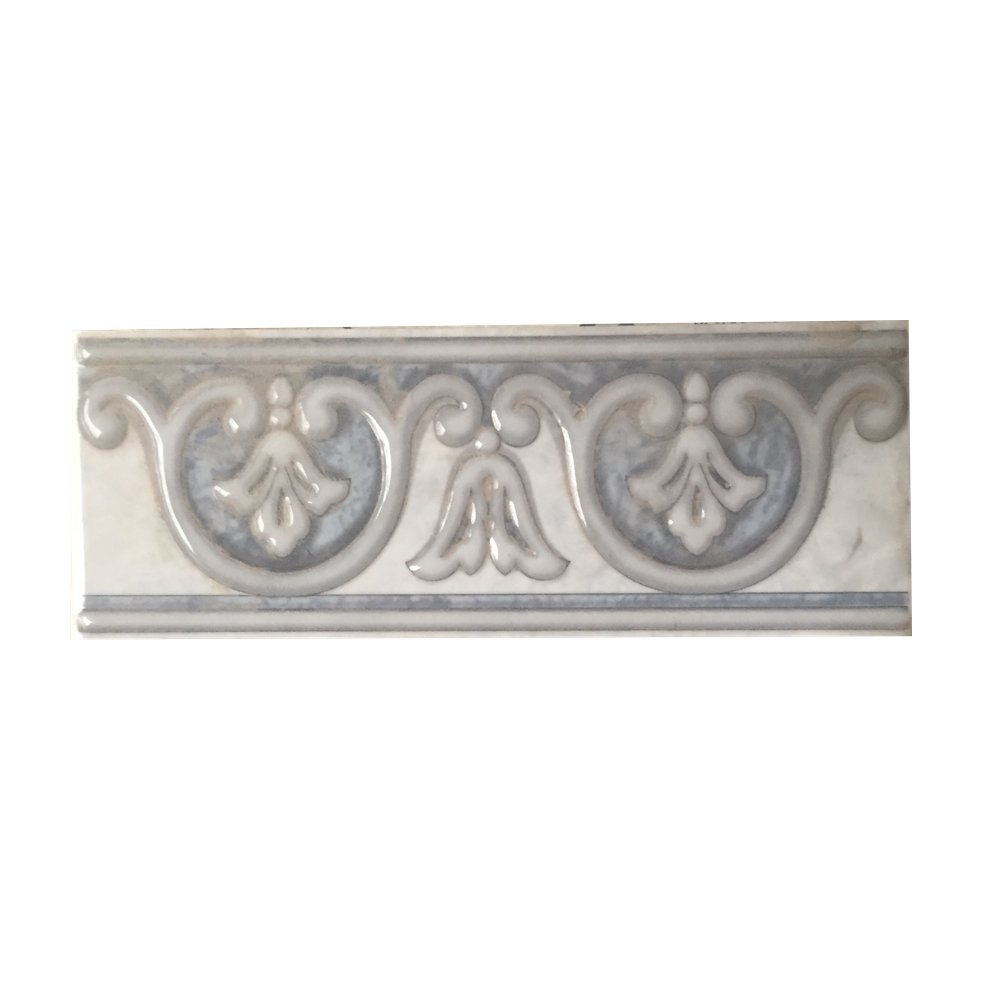 Pz Cenefa Palma Azul 10x27