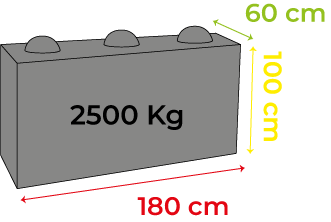 Dado Separatorio de Hormigón Ancho 60 cm