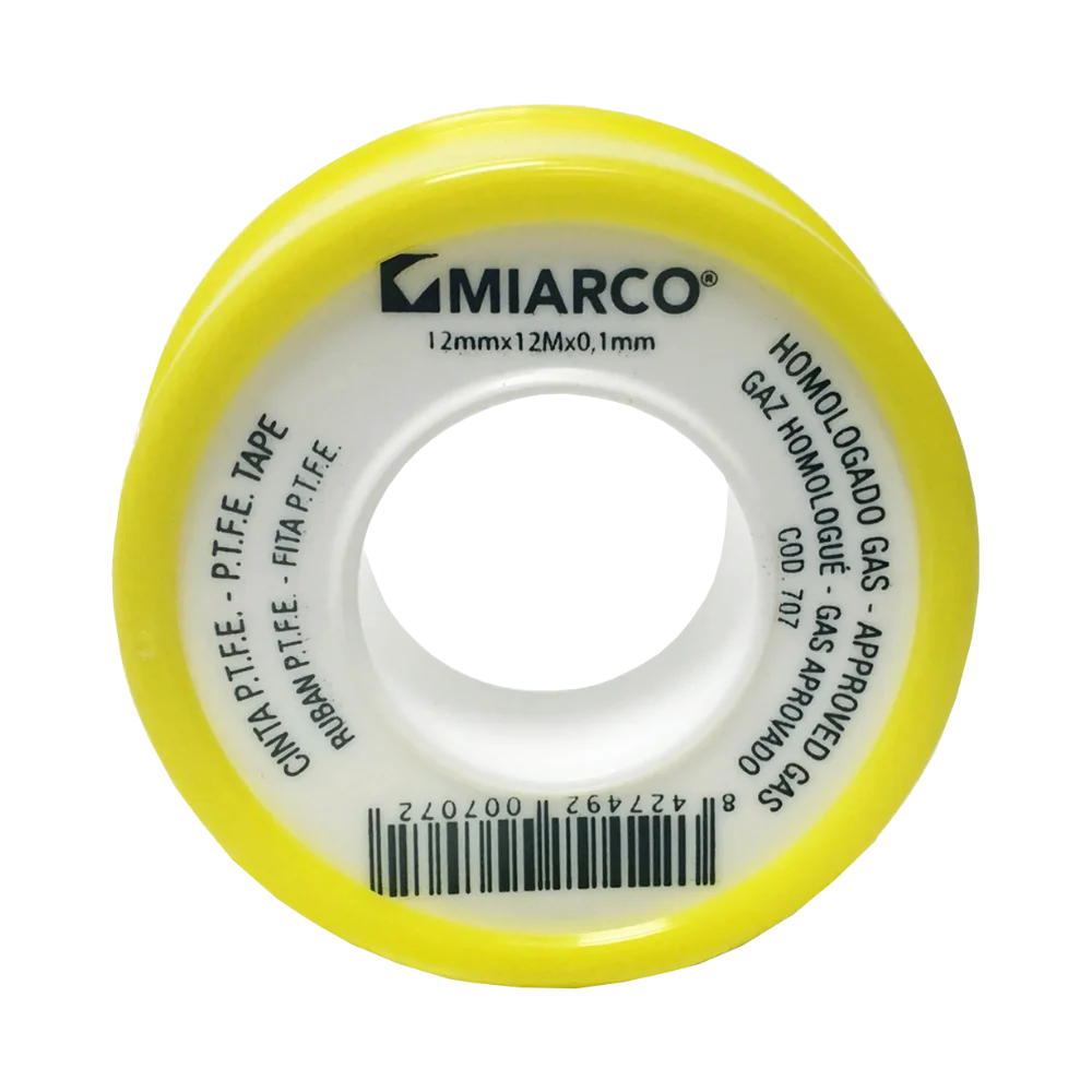 Rollo Teflón PTFE 12 mm x 12 mt x 0,1 mm Homologado Gas Ref.707