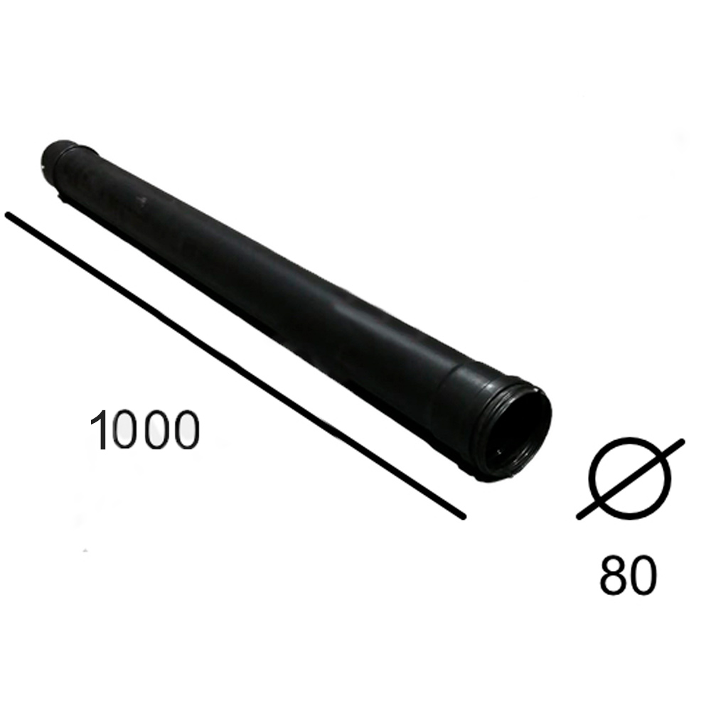 Tubo Vitrificado Negro  80x1000 (TVNB310080)