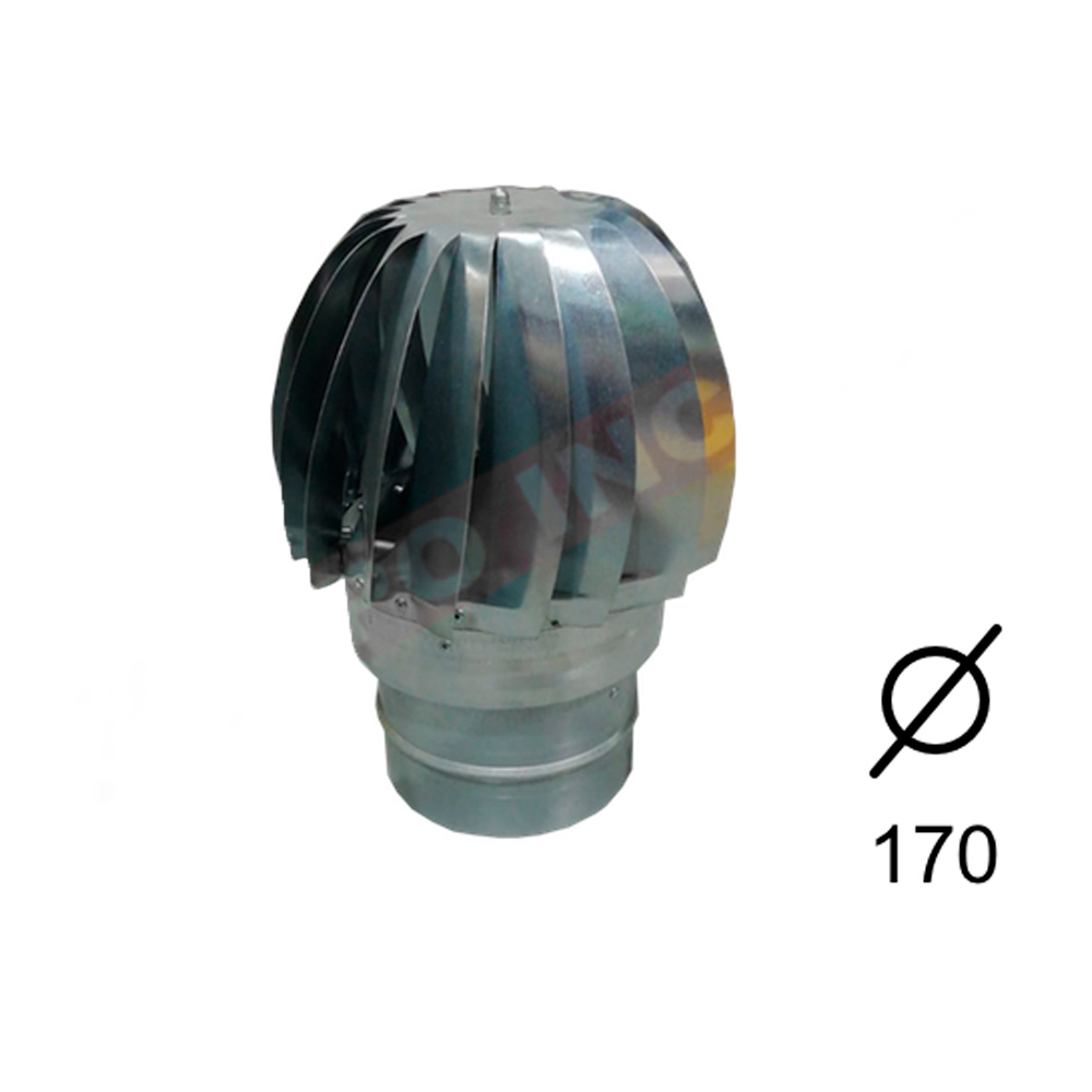 Sombrerete Aspirador Galv 170 mm Base Redonda