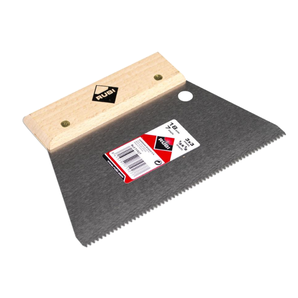 Espátula Peine Acero 180 mm dientes triangular