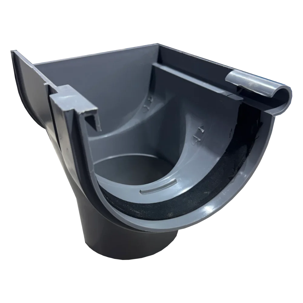 Bajada Exterior Derecha Canalón PVC Gris