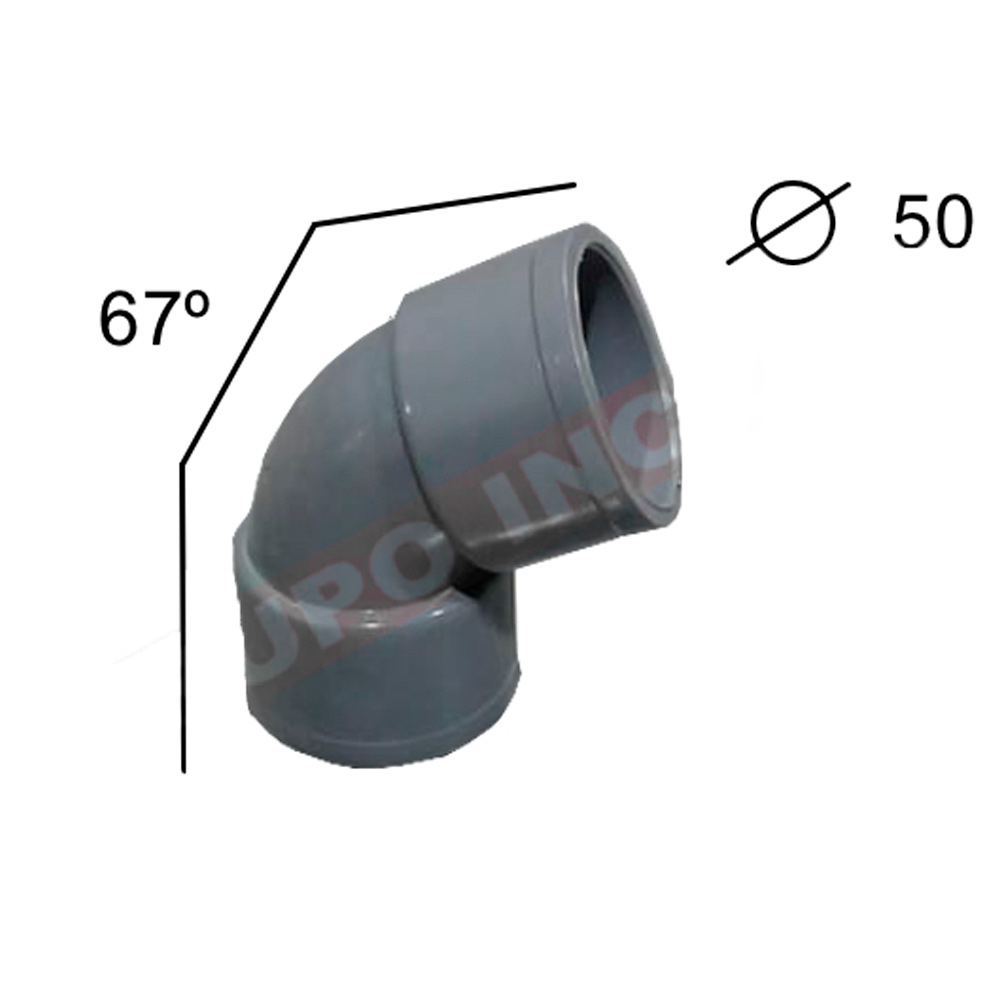 Codo PVC Hembra- Hembra 67º