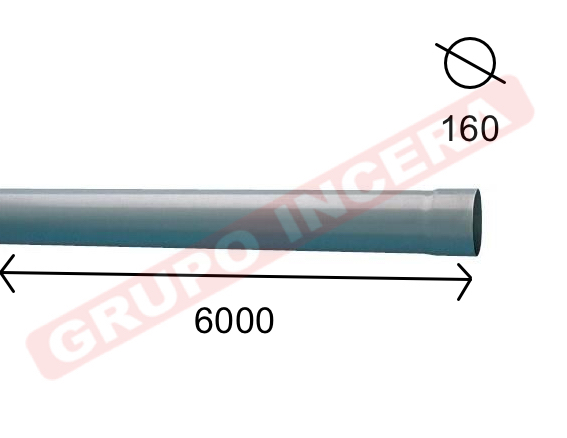 Tubo PVC Albañal 160 mm 6 Mt