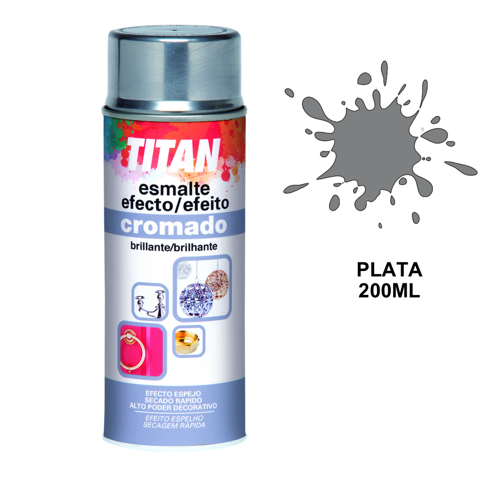 Titan Spray Esmalte Efecto Cromado S12 200ml