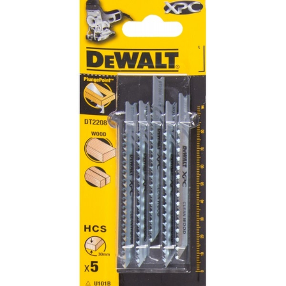 Hoja de Sierra HCS para Madera Compatible con Black and Decker 94 mm Paso 2,5 mm (5 ud) Ref. DT-2208-QZ