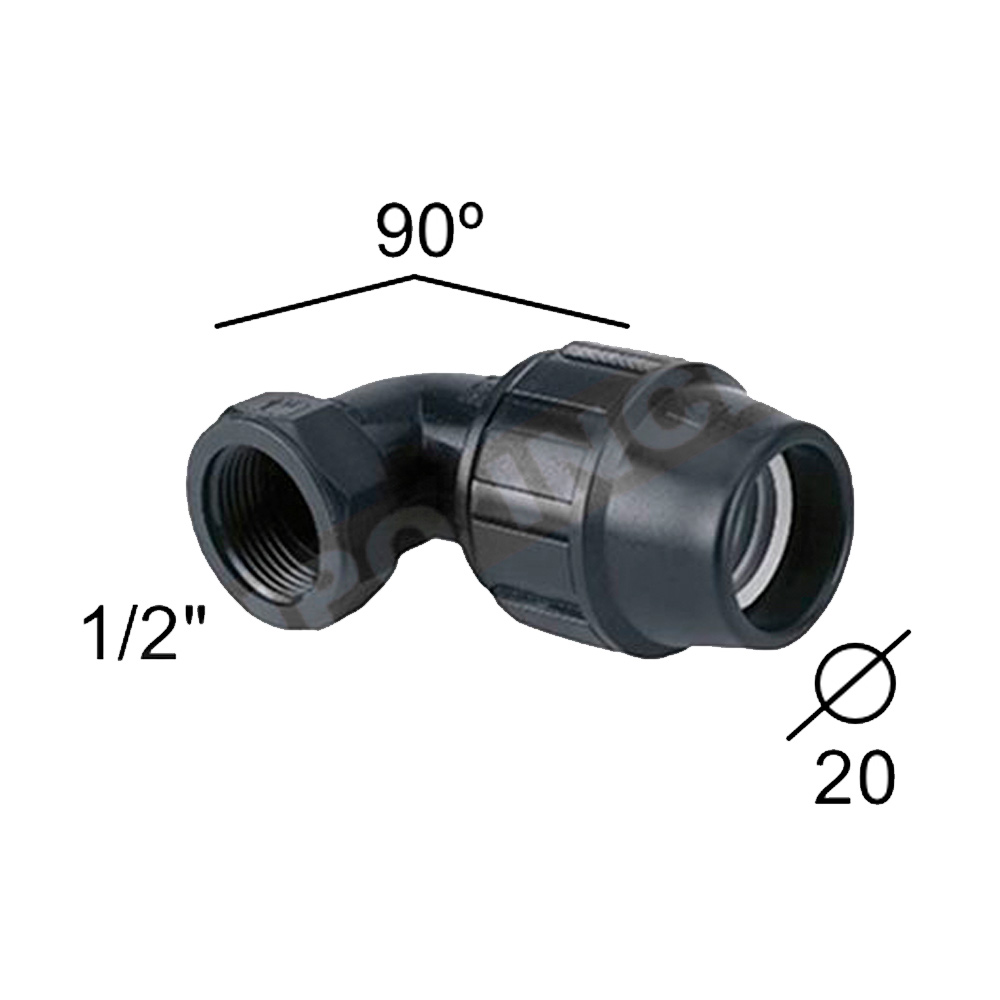 Codo 90º Polietileno Rosca Hembra