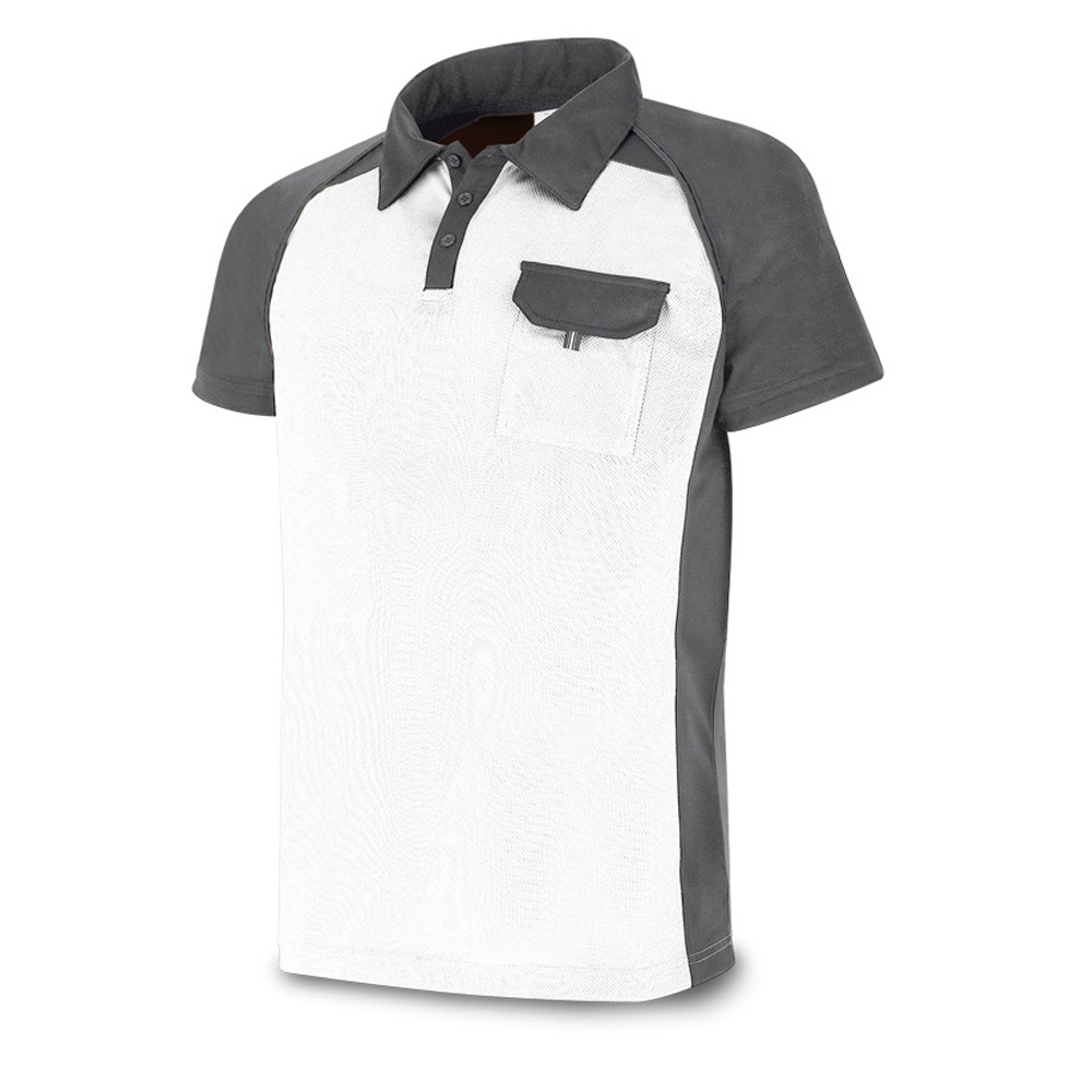Polo manga corta blanco/gris 