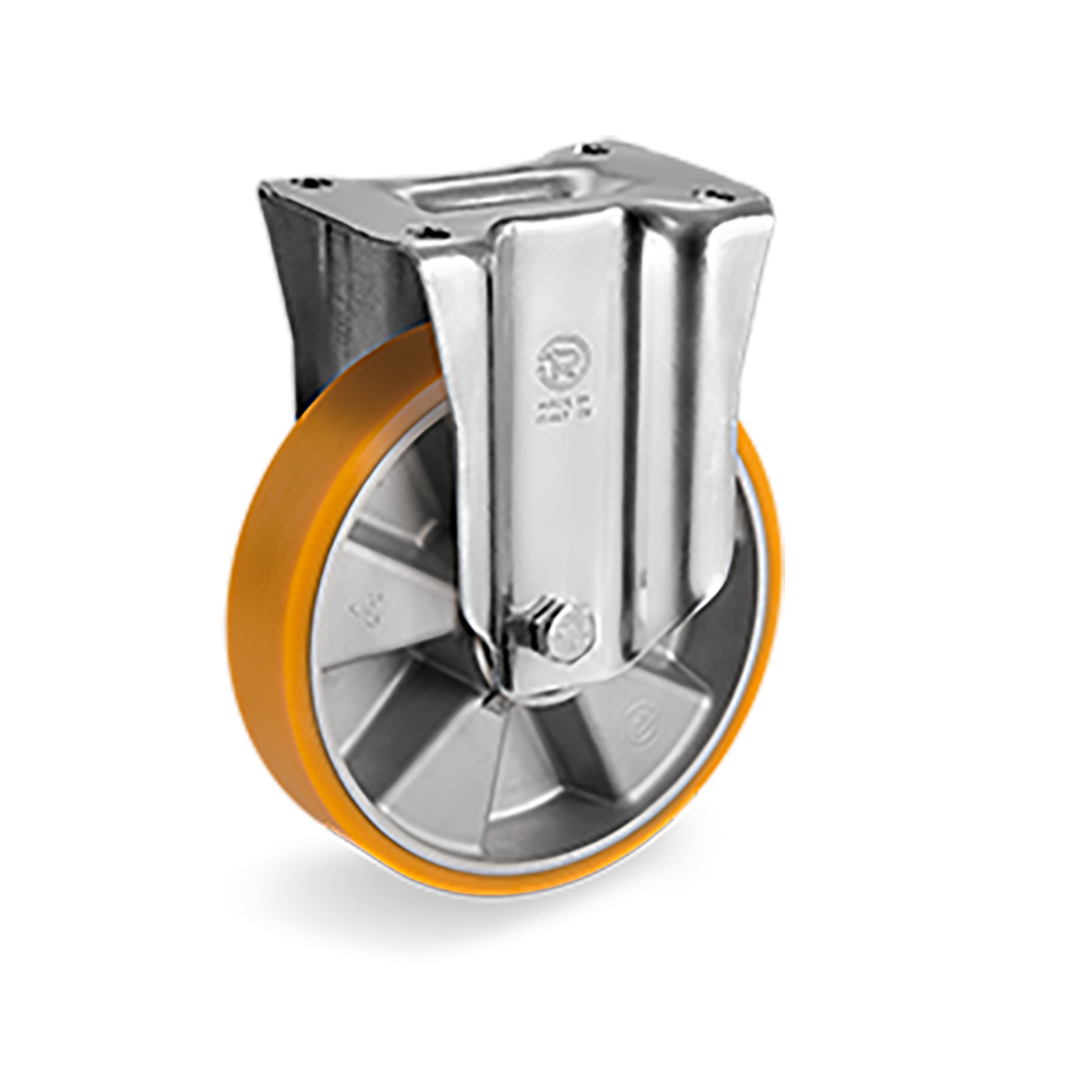 Rueda Fija de Poliuretano &quot;TR&quot; Amarilla Serie 65