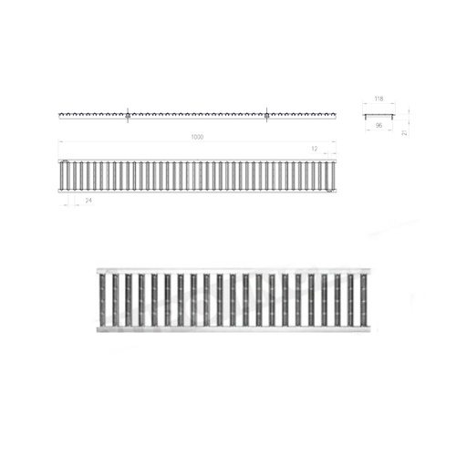 [SUM-27] Rejilla Pasarela Galvanizada 1000x118 mm A15 Ref: 38516