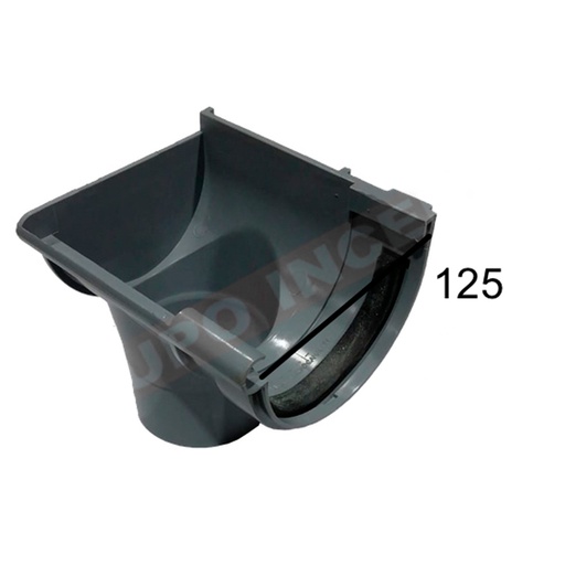 [BAJEI-P25] Bajada Exterior Izquierda Canalón PVC Gris