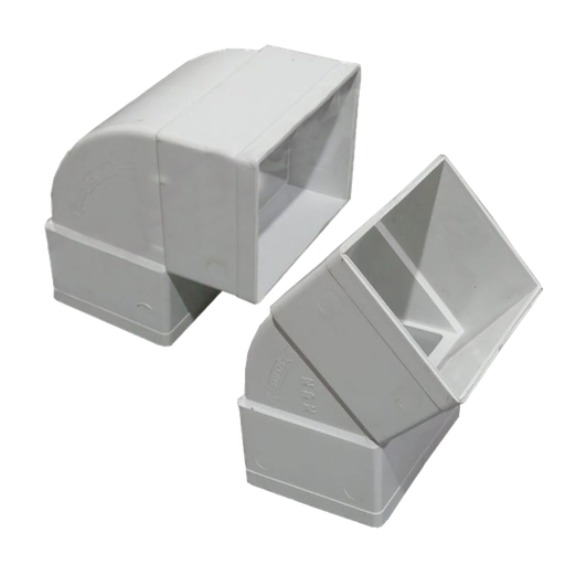 [REC-P02] Codo PVC Rectangular H-H  87º Blanco