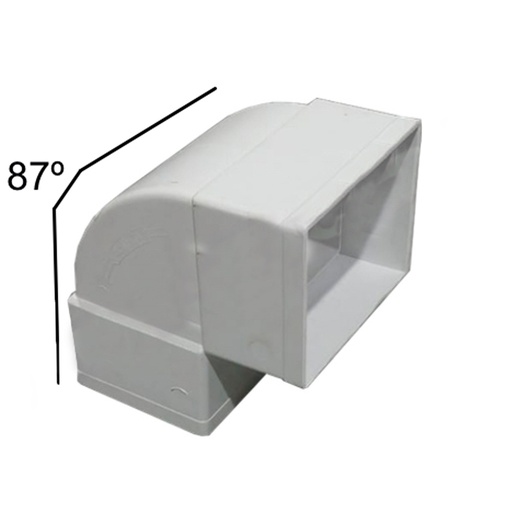 [REC-P02] Codo PVC Rectangular H-H  87º Blanco