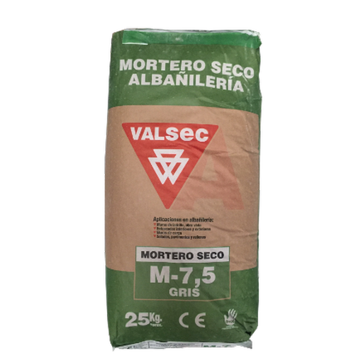[SM-19] Saco Mortero Valsec M 7,5 Hidrófugo Gris 25 Kg