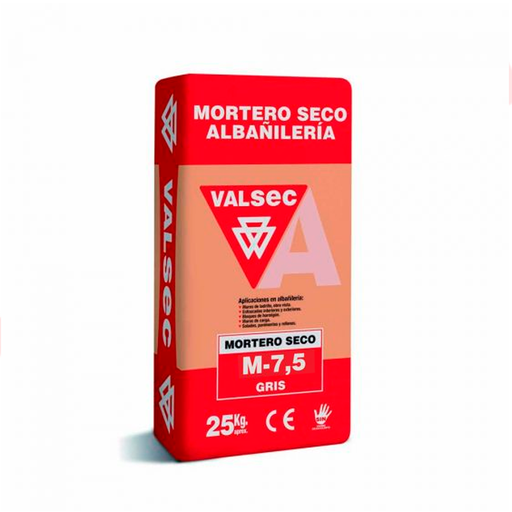 [SM-06] Saco Mortero Valsec M-7,5 Gris 25 Kg